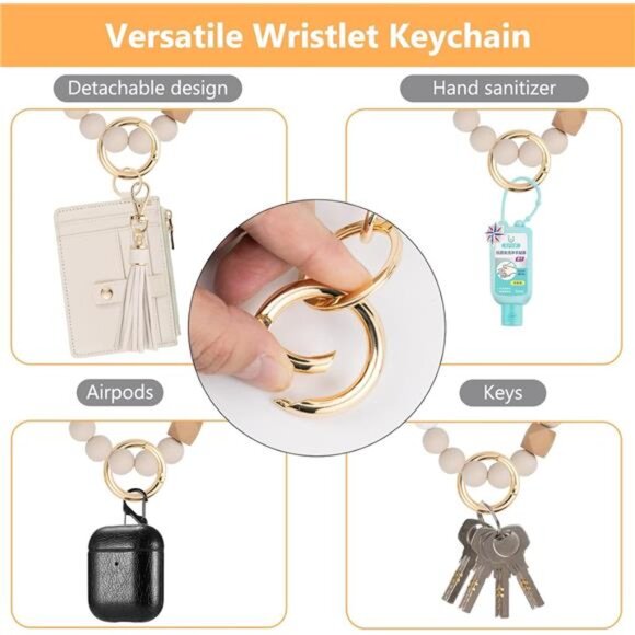 Wallet Keychain Wristlet for Women,Slim RFID Credit Card Holder Purse Tassel - Picture 4 of 7